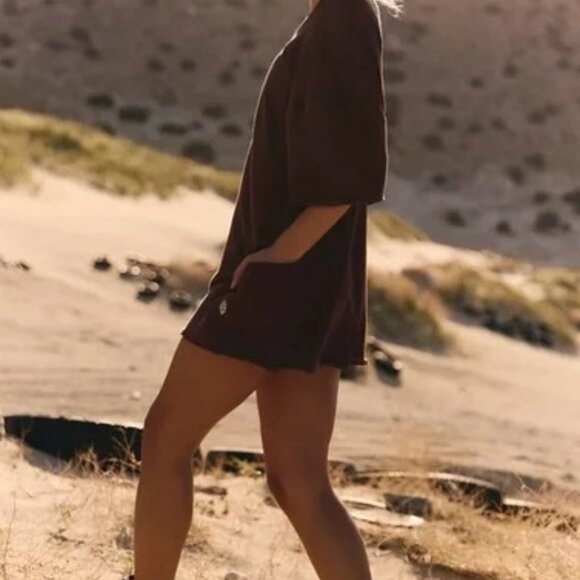 NWOT Free People Hot Shot Tee Romper Dark Espresso size- EXTRA SMALL - Picture 2 of 5